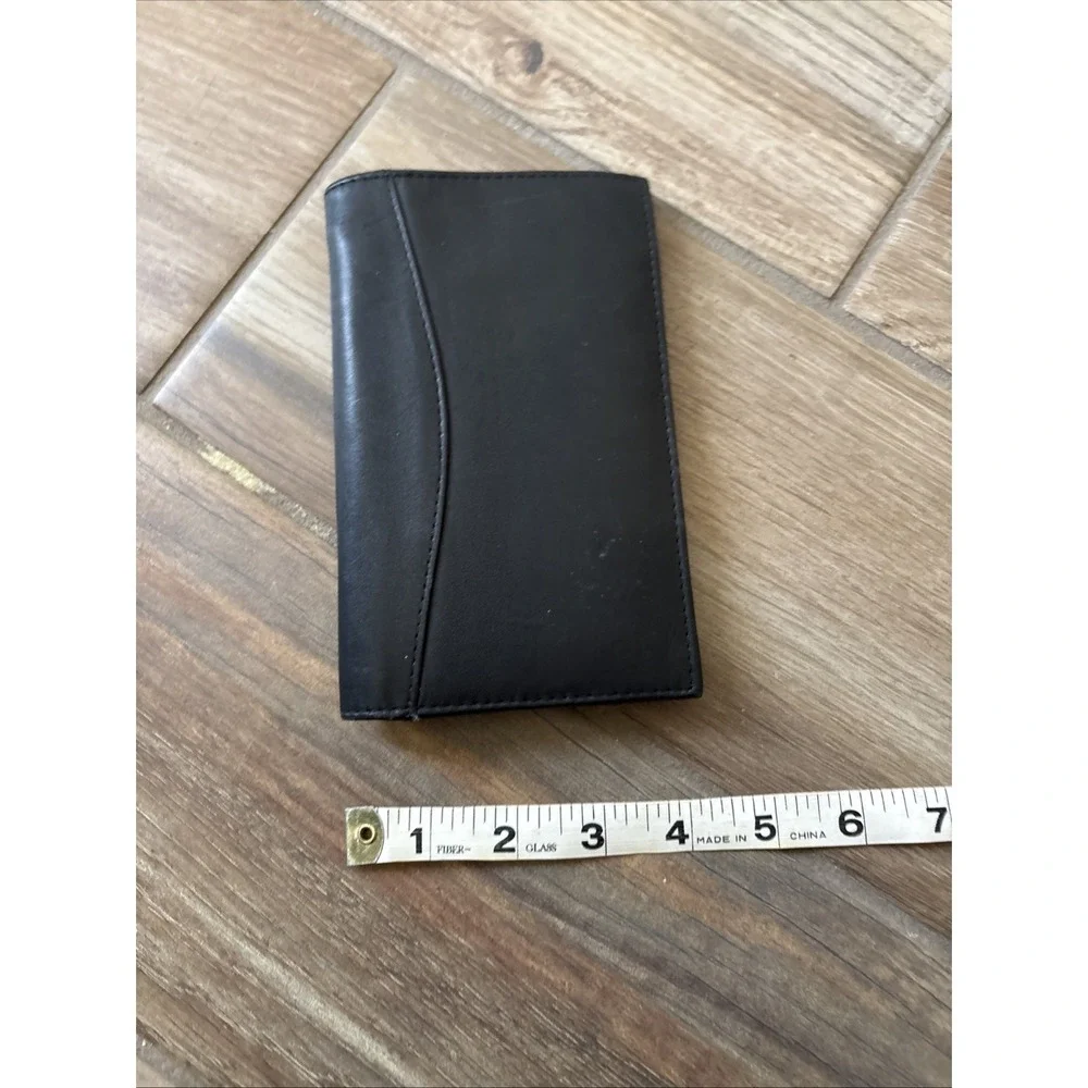 New Vnt St. Dennis Black Leather Address Book & 2 Inner Pockets Notepad 4